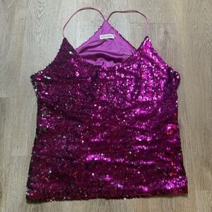 Anna-Kaci Pink Sequin Top Sparkle & Shine Collection Size XXL‎